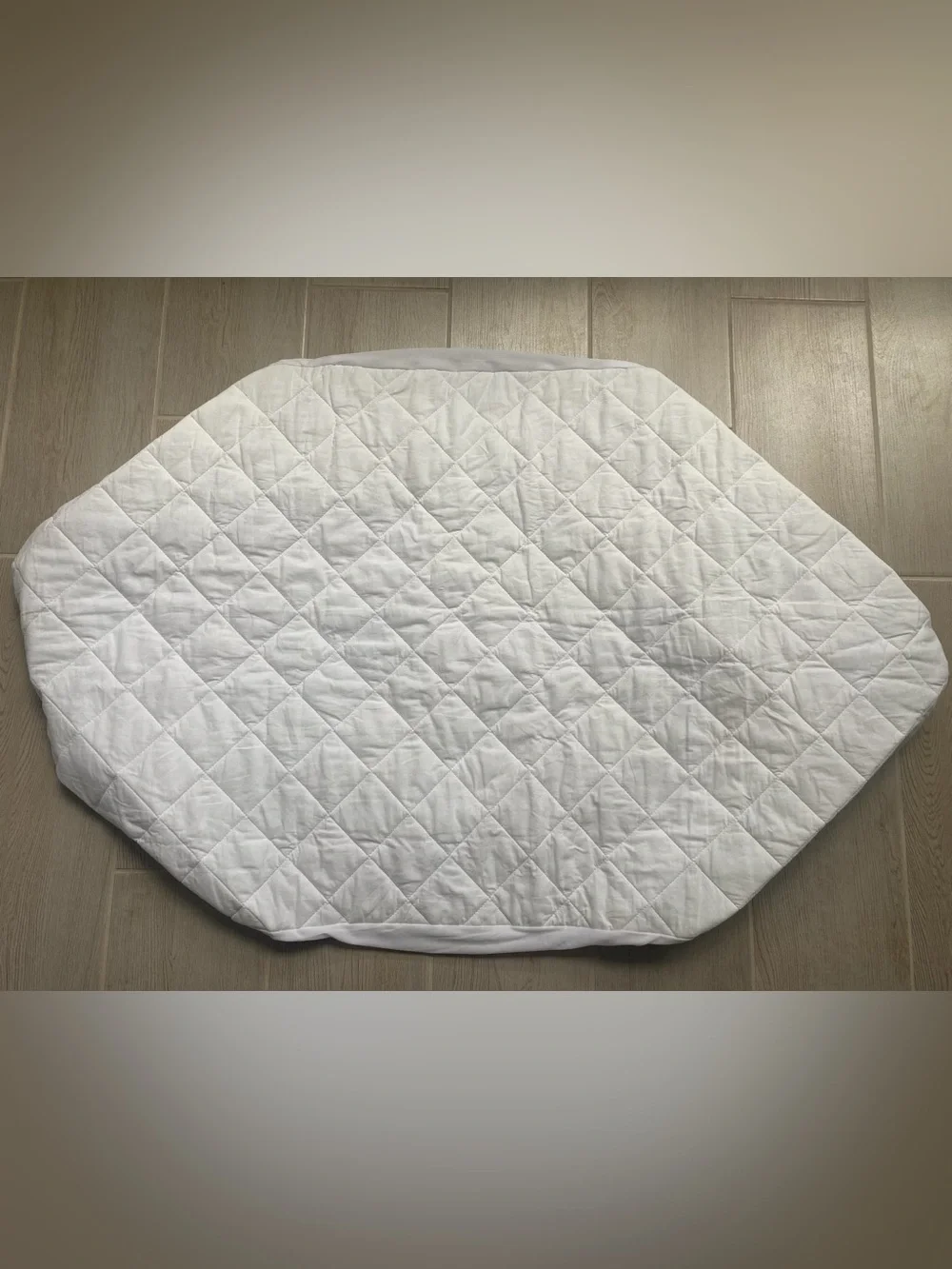 cloud island White Quilted Oval Crib Mattress Cover